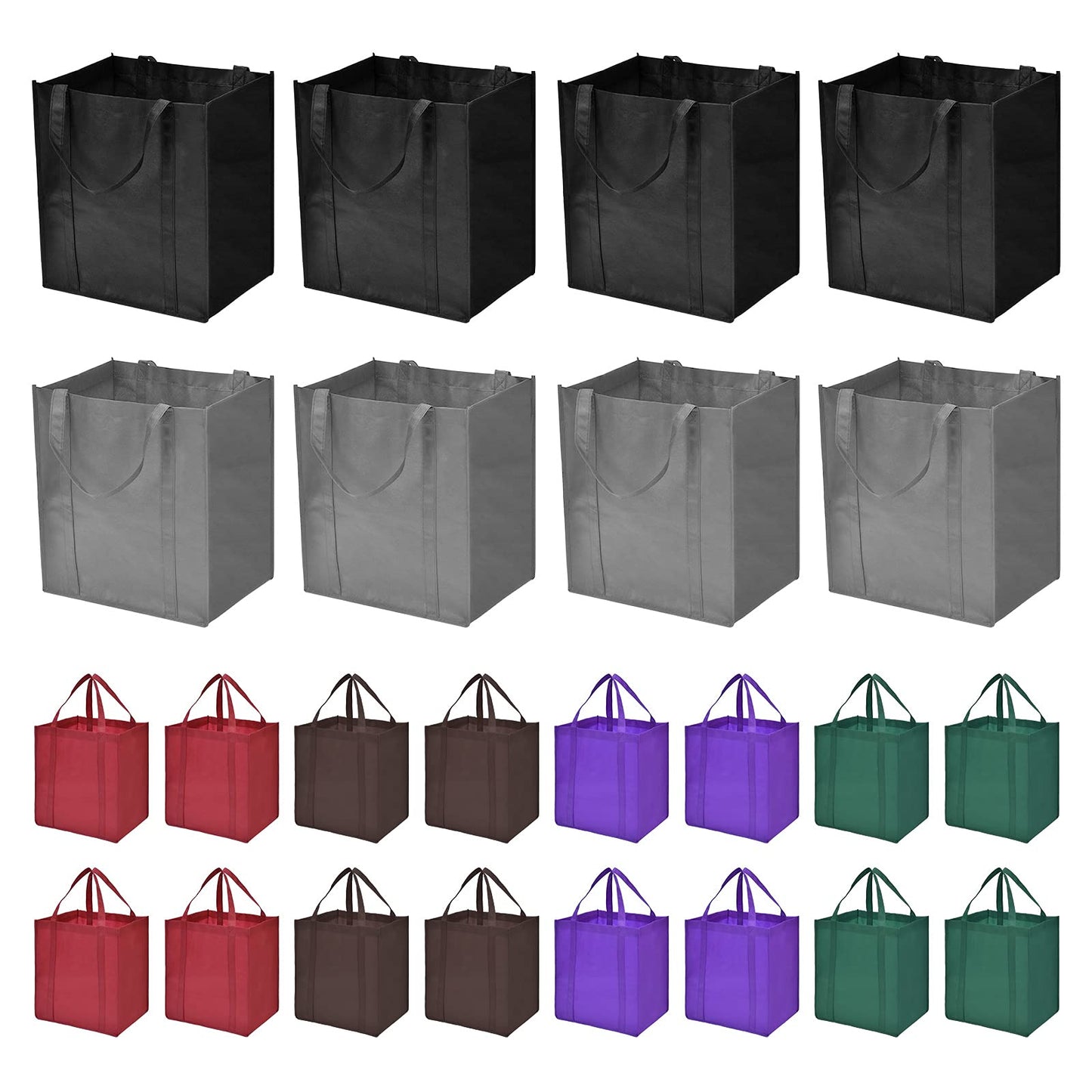 JERIA 24-Pack Eco-Friendly Grocery Totes