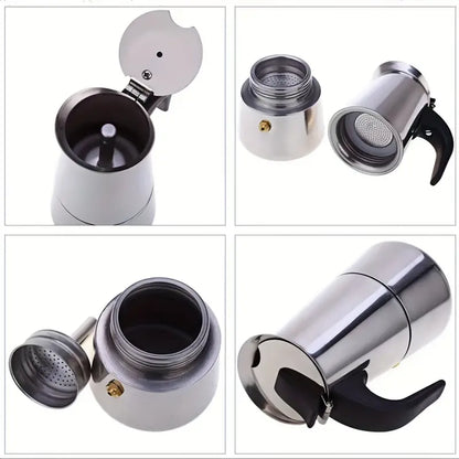 Italian Moka Pot Stainless Steel Coffee Maker