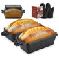 AILITOR Cast Iron Loaf Pan with Lid 9x5 Inch - Bread Baking Pans for Homemade Bread Set of 2