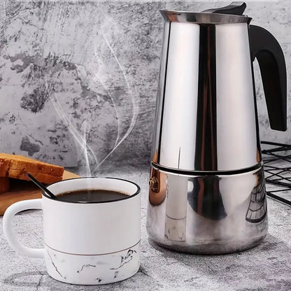 Italian Moka Pot Stainless Steel Coffee Maker