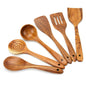 XMYYX 6 Piece Wooden Spoons for CookingSmooth Finish Teak Wooden Utensils for Cooking Comfort-Grip Wood Spoons for Cooking Non-Stick Wooden Cooking UtensilsTeak Wooden Spoon Sets (6 PCS Large)
