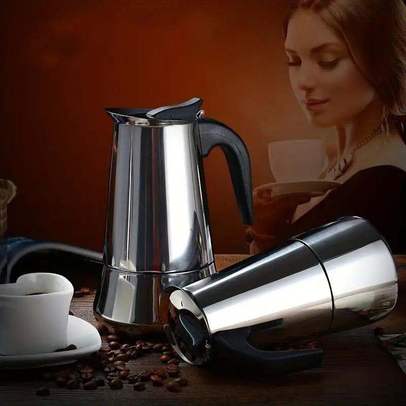 Italian Moka Pot Stainless Steel Coffee Maker
