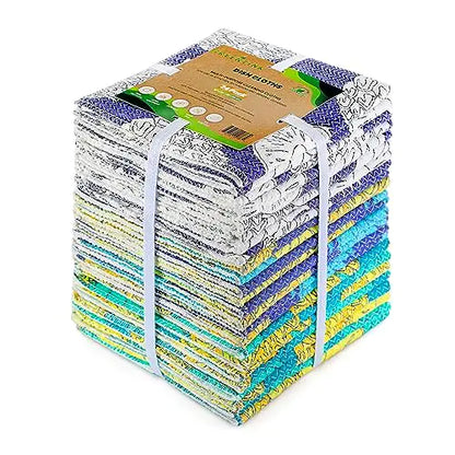 GREENTINK Eco-Friendly Reusable Dish Cloth Set – 24-Pk Multipurpose Kitchen Cleaning Cloth Made from Recycled Materials – Absorbent Dish Towels & Non-Scratch Cleaning Rags 12x12 in.