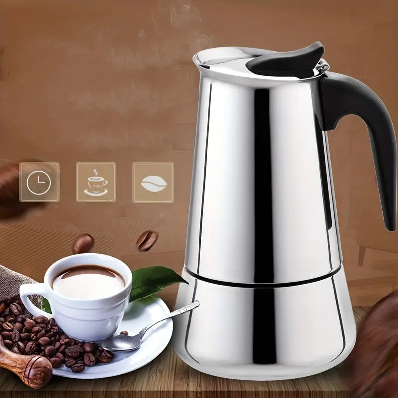 Italian Moka Pot Stainless Steel Coffee Maker